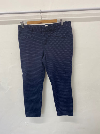 Gorgeous Gap Ankle skinny trousers Uk16 Navy blue with white polka dots LF003