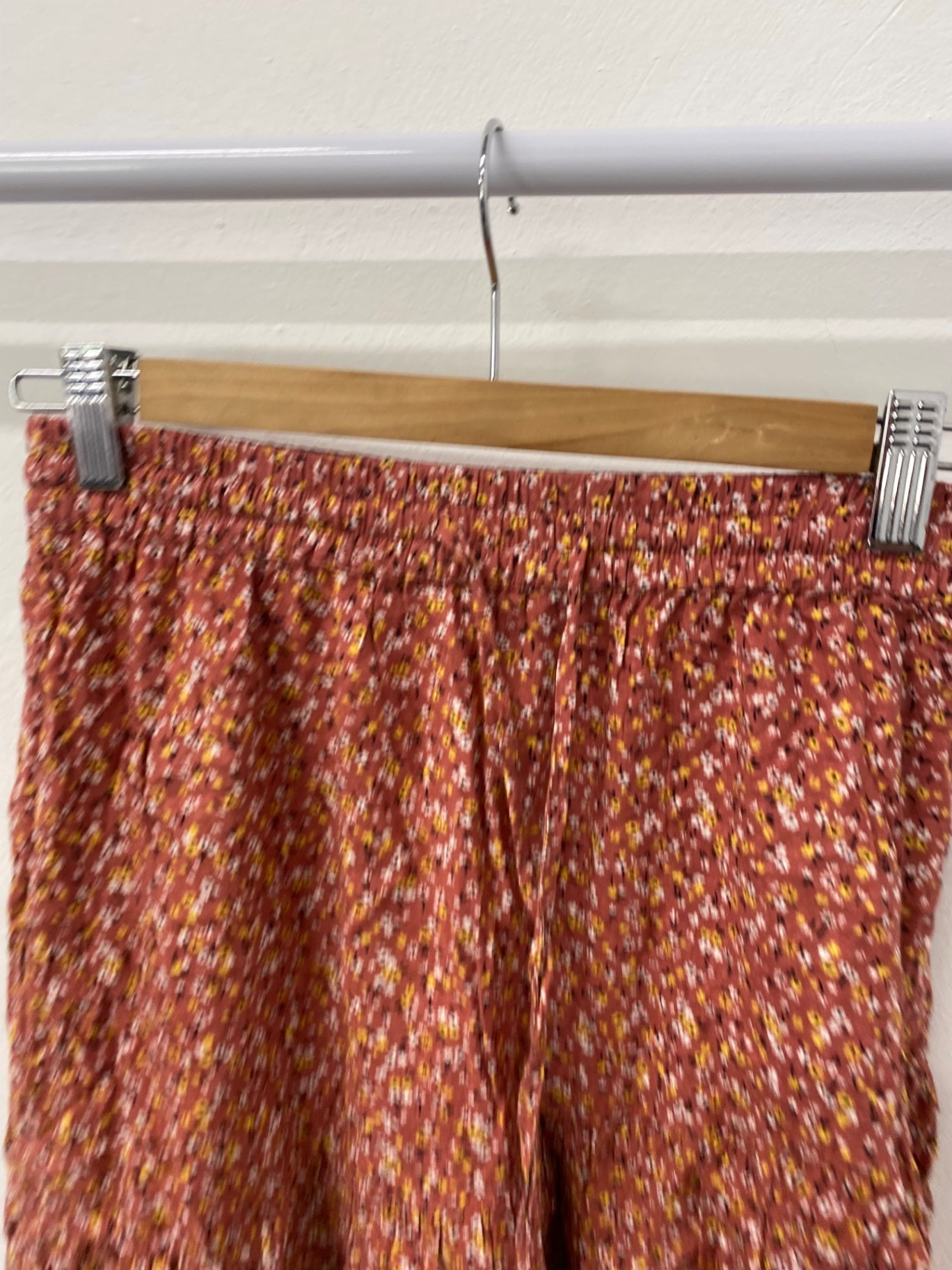 Gorgeous FatFace Skirt UK6 Soft burnt red ditsy tiered skirt EK001