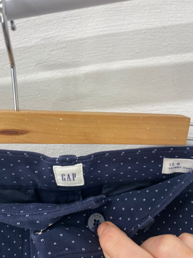 Gorgeous Gap Ankle skinny trousers Uk16 Navy blue with white polka dots LF003
