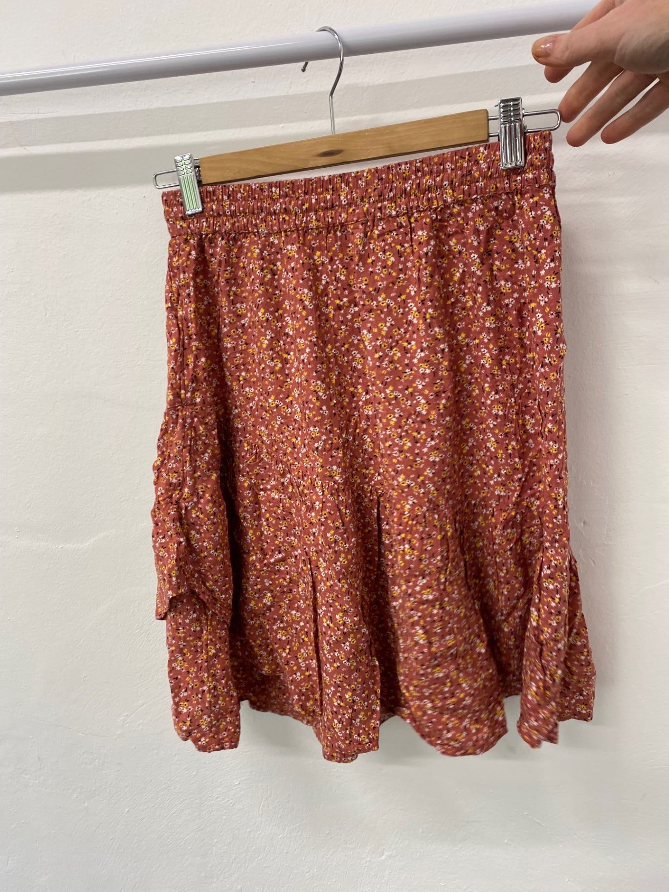 Gorgeous FatFace Skirt UK6 Soft burnt red ditsy tiered skirt EK001