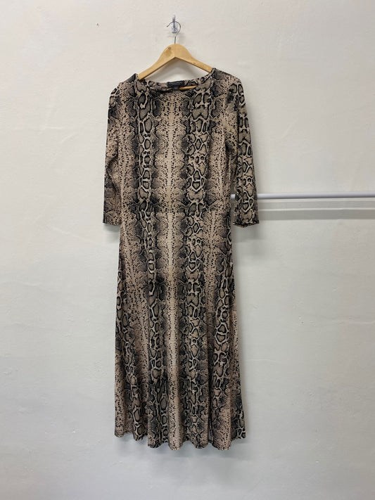 Gorgeous Dorothy Perkins Maxi Dress UK12 Beige snakeskin pattern CF001