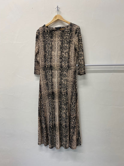Gorgeous Dorothy Perkins Maxi Dress UK12 Beige snakeskin pattern CF001