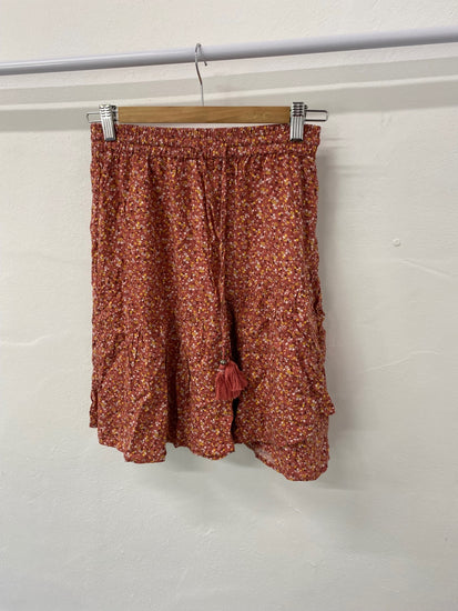 Gorgeous FatFace Skirt UK6 Soft burnt red ditsy tiered skirt EK001