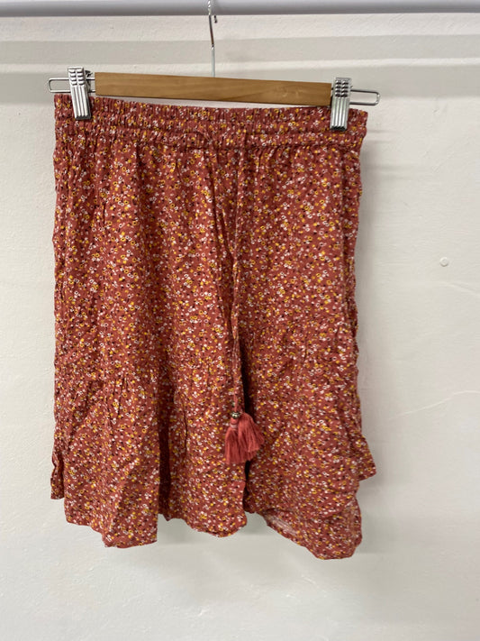 Gorgeous FatFace Skirt UK6 Soft burnt red ditsy tiered skirt EK001