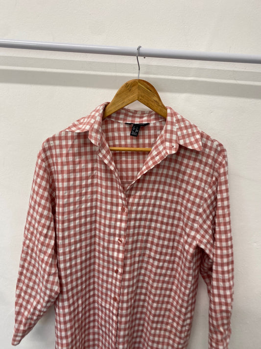 Gorgeous New Look Shirt dress UK6 Red and white gingham oversized EK001 