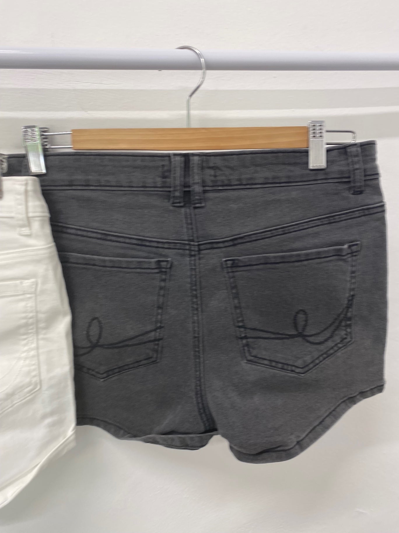 Gorgeous duo of Oasis Shorts UK10 White & Black/ grey LF003