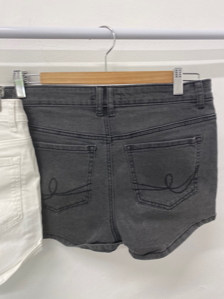 Gorgeous duo of Oasis Shorts UK10 White & Black/ grey LF003