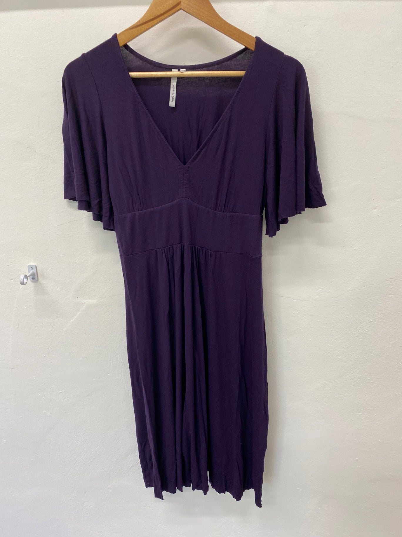 Gorgeous Michael Stars Dress Size One Purple Jersey fit & flare ZB001