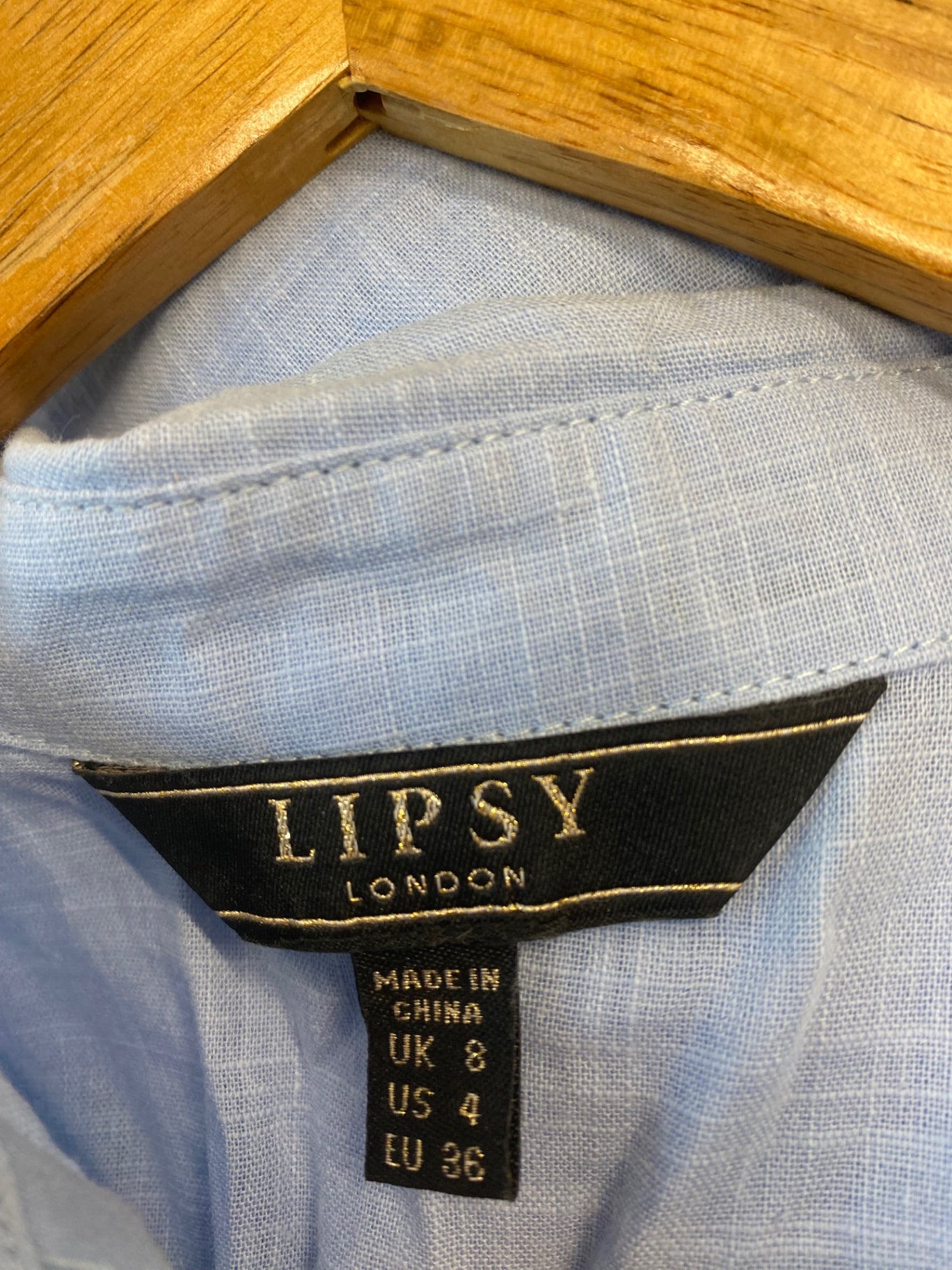 Gorgeous Lipsy London Blouse Uk8 Light Blue tie front LF003