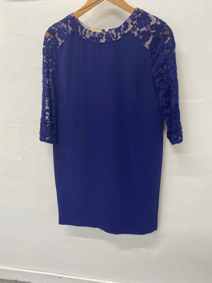 Gorgeous Coast Dress Uk14 Royal blue lace sleeves Occasion events LF003