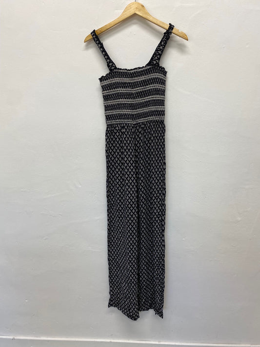 Gorgeous FatFace Jumpsuit Uk8 Black & white floral ZB001