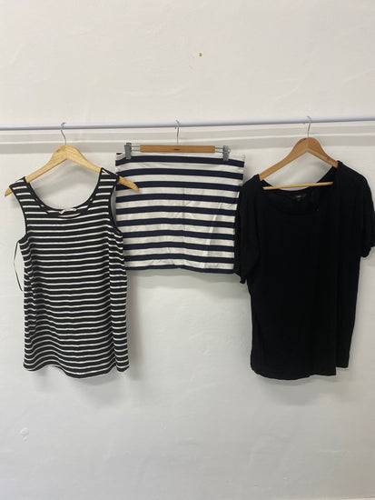 Gorgeous H&M Clothing bundle UK10 Black and White striped Classic summer essentials #2 LF003