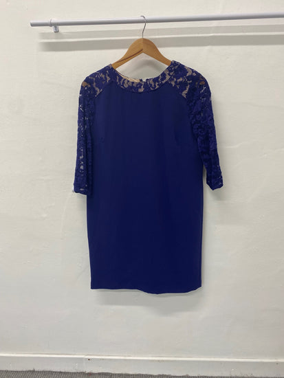 Gorgeous Coast Dress Uk14 Royal blue lace sleeves Occasion events LF003