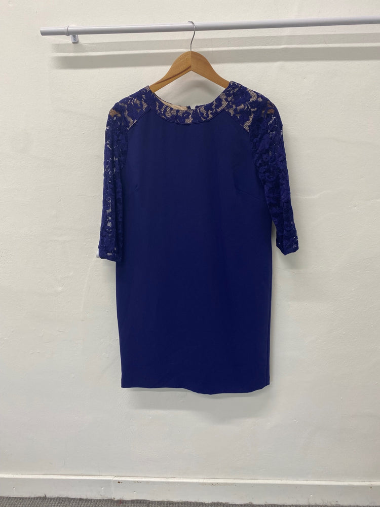 Gorgeous Coast Dress Uk14 Royal blue lace sleeves Occasion events LF003