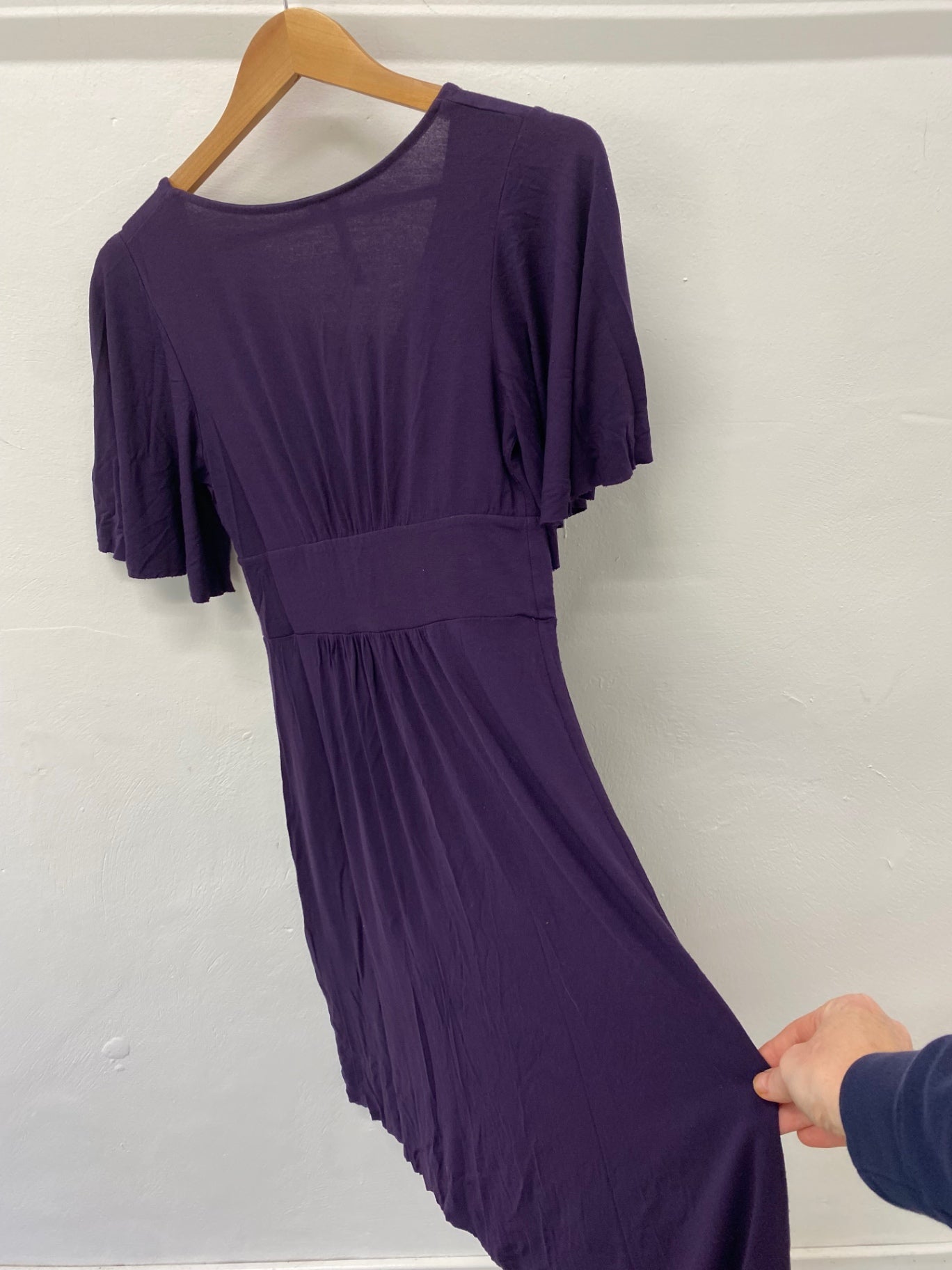 Gorgeous Michael Stars Dress Size One Purple Jersey fit & flare ZB001