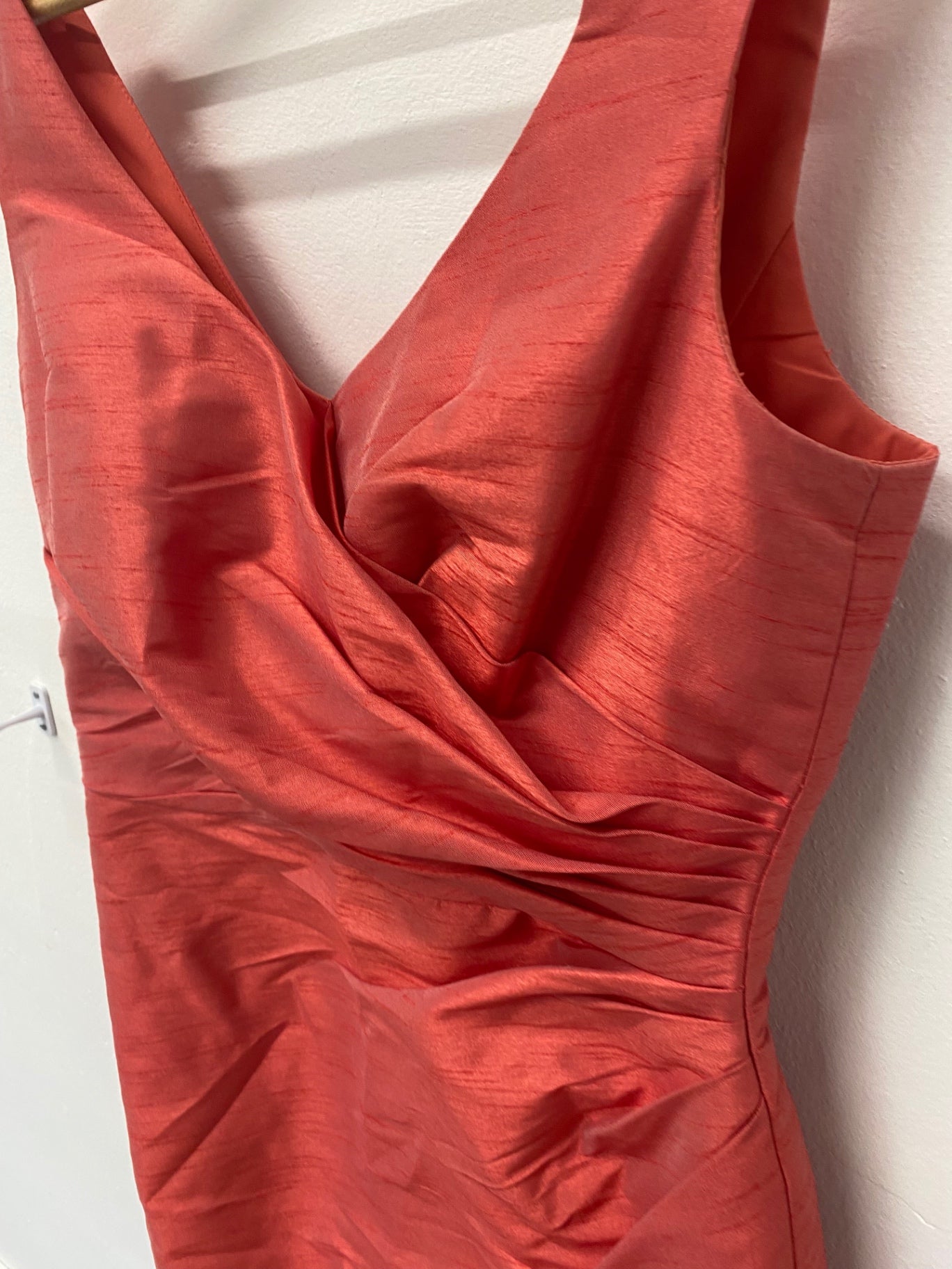 Gorgeous Alfred Sung Dress UK12 Candy Coral Pearlescent party Dress LF003