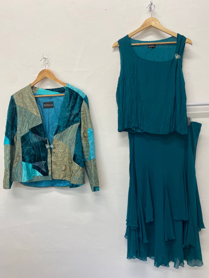 Gorgeous Brunella Outfit set Uk16 Teal 3 piece Occasion events LF003