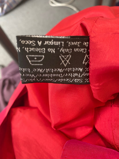 Gorgeous August Silk Dress Uk14 Cherry pink pearlescent LF003