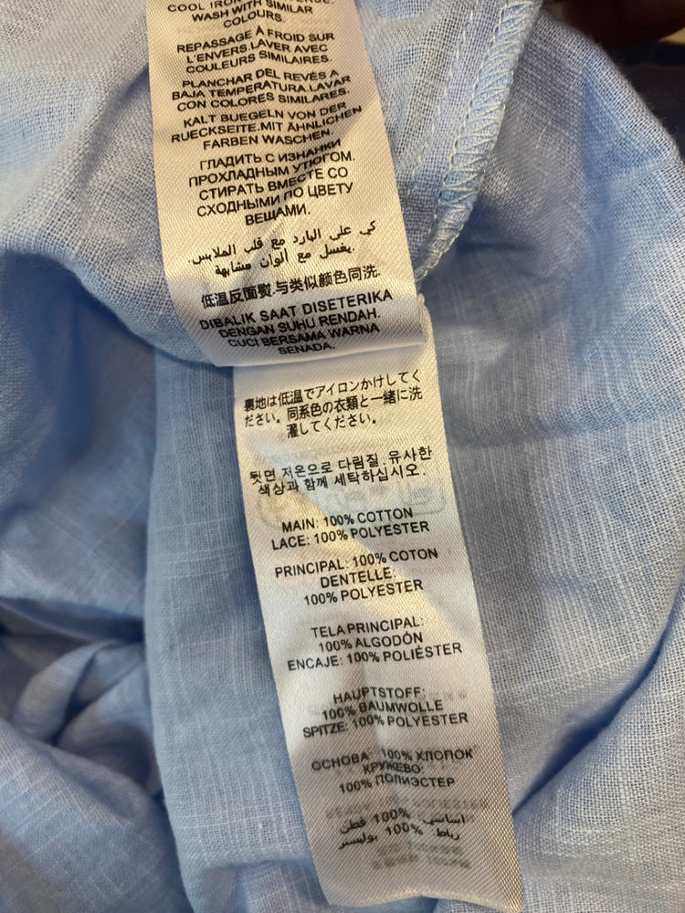 Gorgeous Lipsy London Blouse Uk8 Light Blue tie front LF003