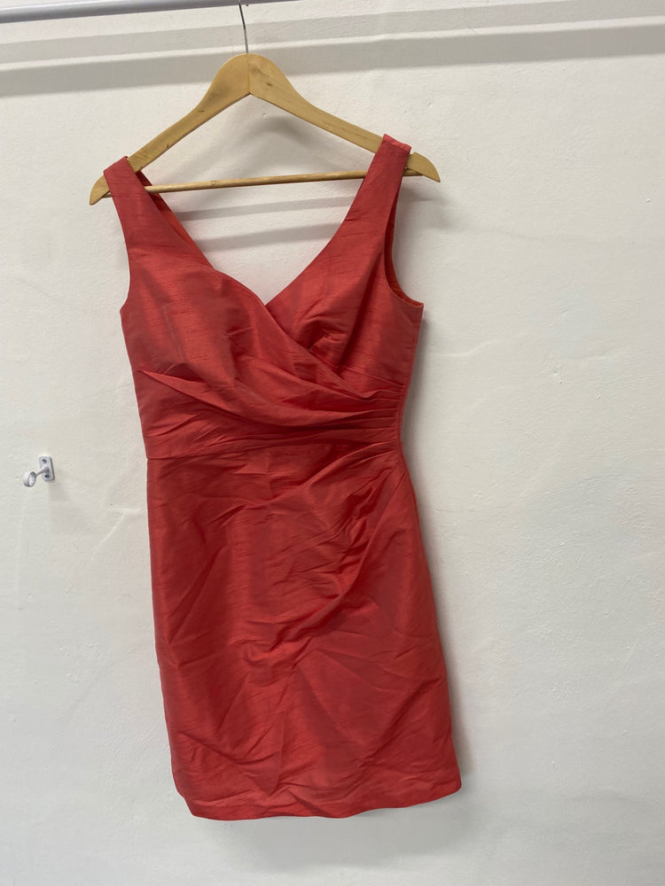 Gorgeous Alfred Sung Dress UK12 Candy Coral Pearlescent party Dress LF003