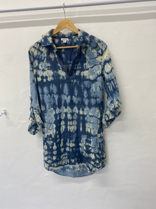 Gorgeous Splendid Tunic Dress UKS Blue & white tie dye LF003