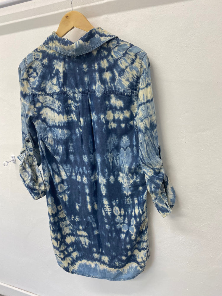 Gorgeous Splendid Tunic Dress UKS Blue & white tie dye LF003