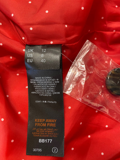 Gorgeous CAPSULE OUTERWEAR Trench Coat UK12 Red Classic short mac ZB001