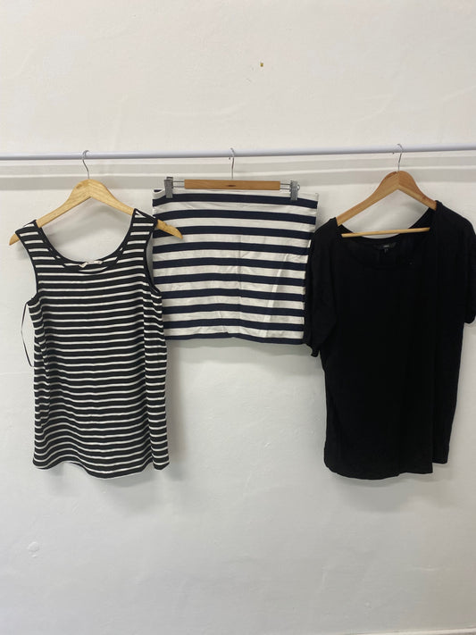 Gorgeous H&M Clothing bundle UK10 Black and White striped Classic summer essentials #2 LF003