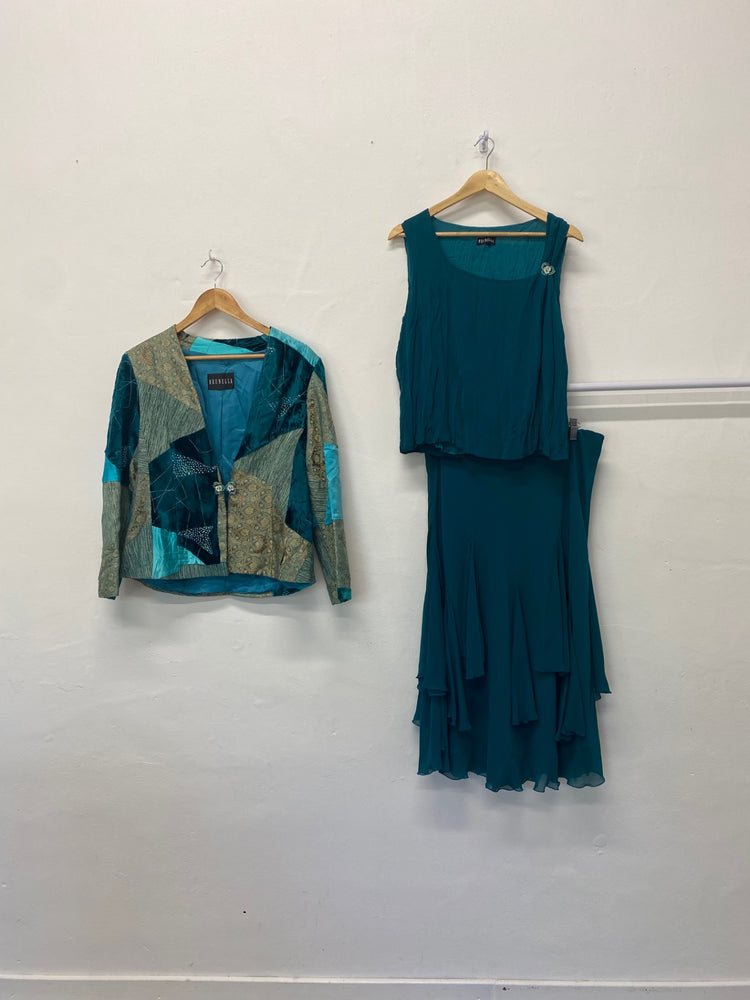 Gorgeous Brunella Outfit set Uk16 Teal 3 piece Occasion events LF003