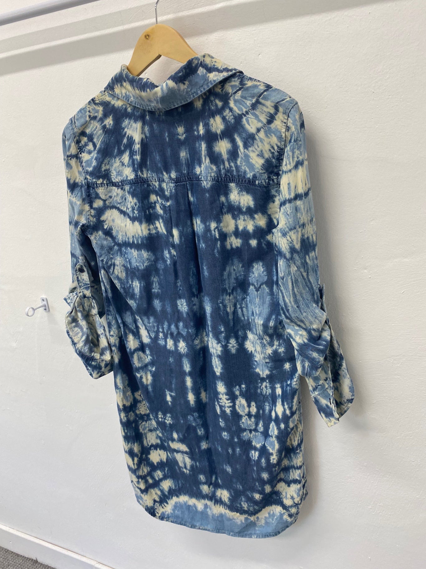 Gorgeous Splendid Tunic Dress UKS Blue & white tie dye LF003