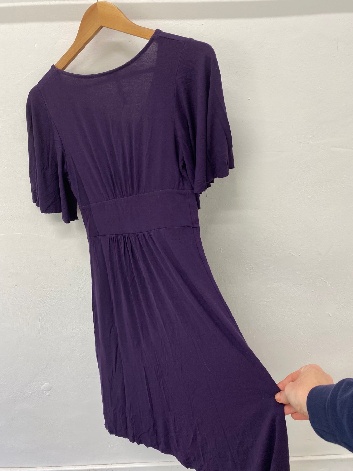 Gorgeous Michael Stars Dress Size One Purple Jersey fit & flare ZB001