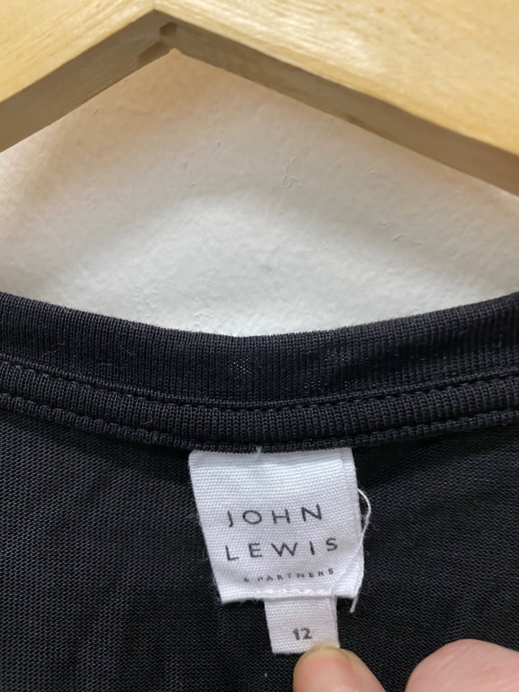 Gorgeous John Lewis Cropped T-Shirt UK12 Black Classic oversized ZB001
