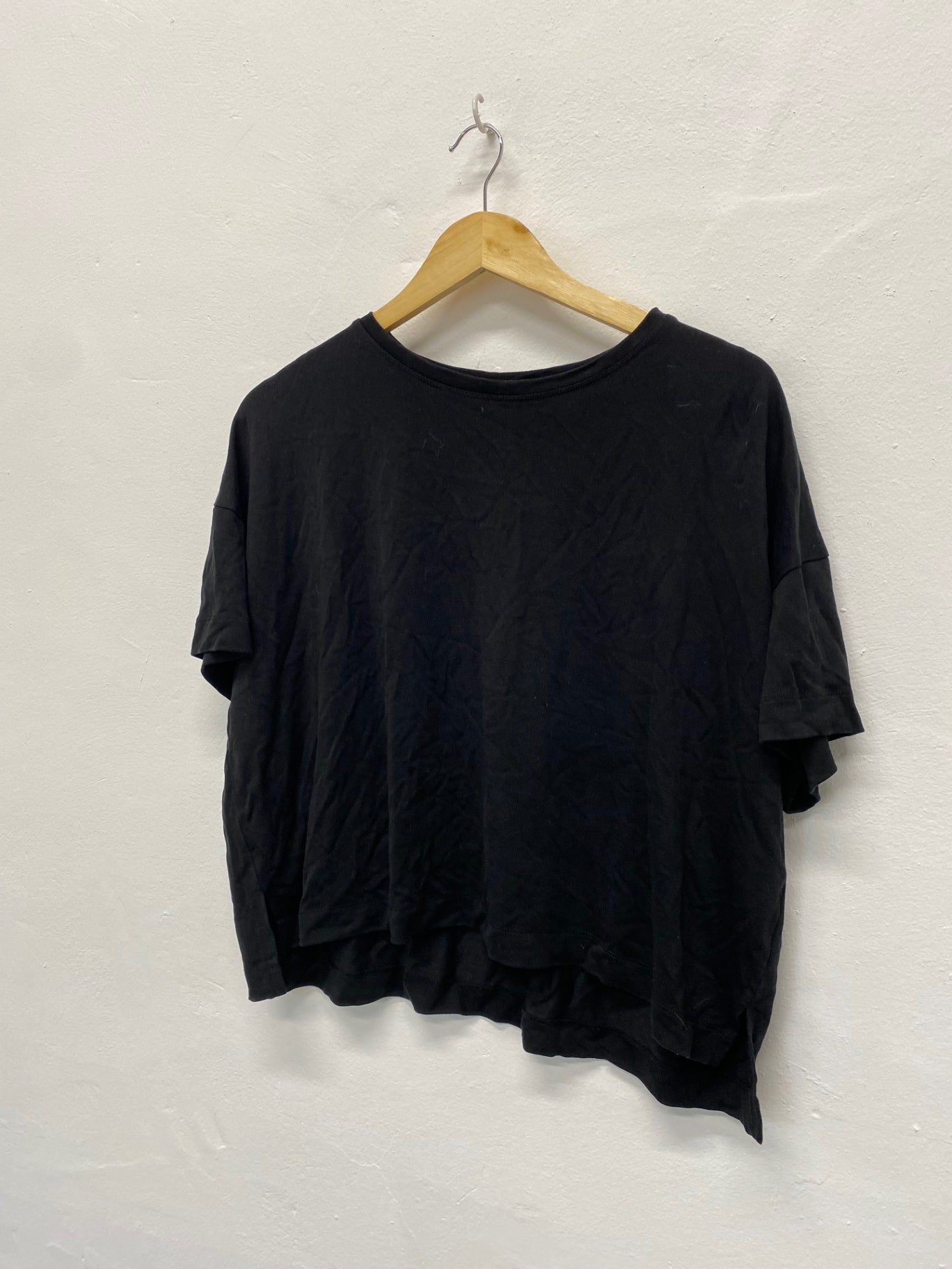 Gorgeous John Lewis Cropped T-Shirt UK12 Black Classic oversized ZB001