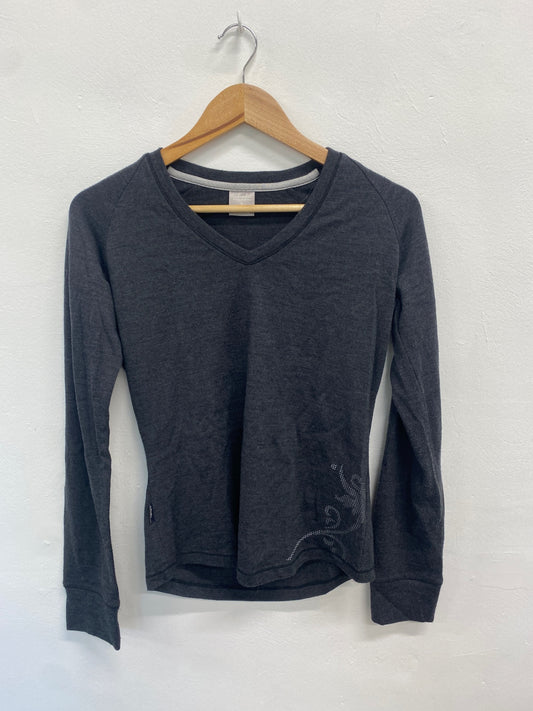 Fabulous Icebreaker Long Sleeve Top UK S Dark gray thermal skiing GM003