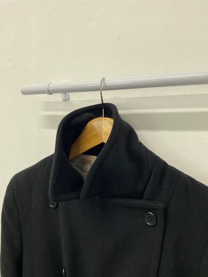 Fabulous Pringle Trench Coat UK12 Black long Trench Cashmere blend LT002