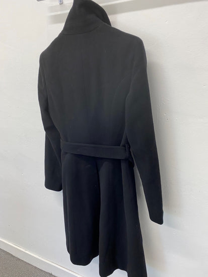 Fabulous Pringle Trench Coat UK12 Black long Trench Cashmere blend LT002
