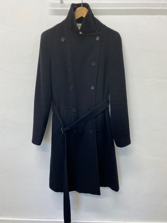 Fabulous Pringle Trench Coat UK12 Black long Trench Cashmere blend LT002