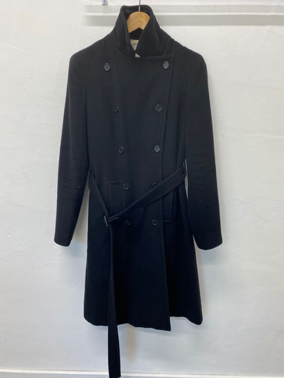Fabulous Pringle Trench Coat UK12 Black long Trench Cashmere blend LT002