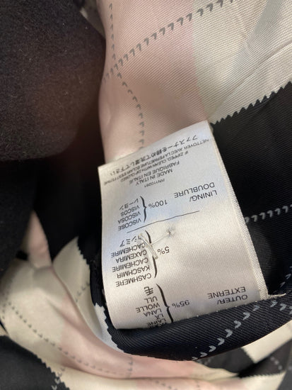 Fabulous Pringle Trench Coat UK12 Black long Trench Cashmere blend LT002