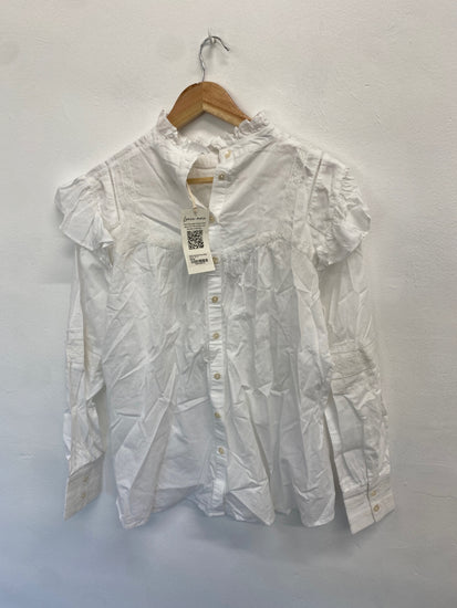 Fabulous Dilli grey Blouse UK14 White broderie new LT002