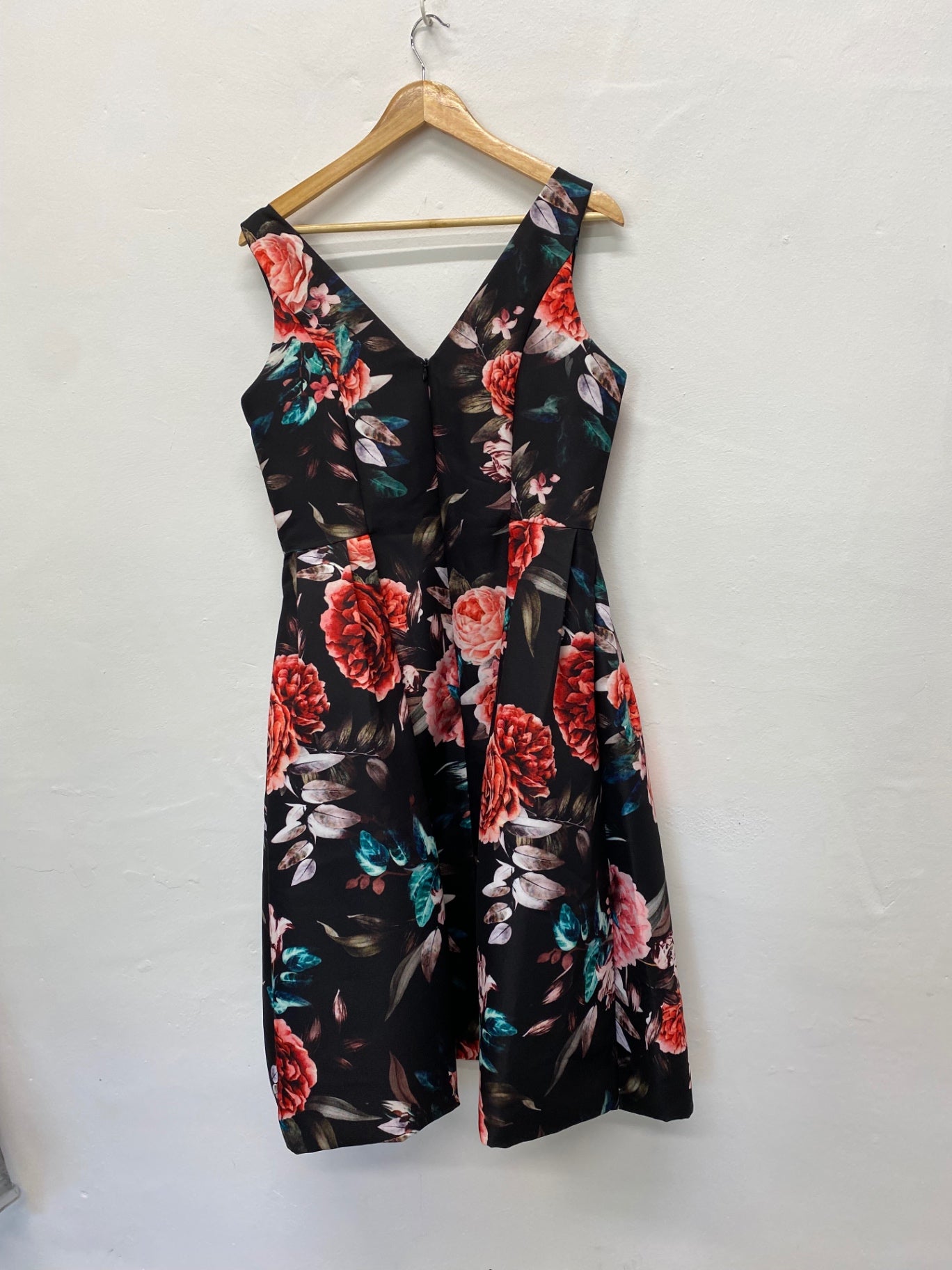 Fabulous M&S Occassion Dress UK12 Black oriental floral romantic Parties BM051