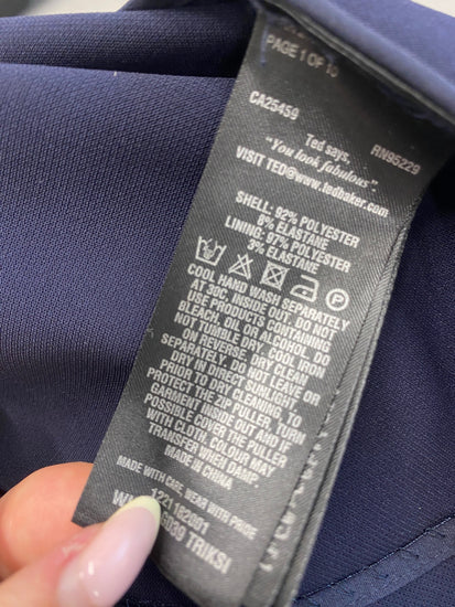 Fabulous Ted Baker Dress UK14 Navy blue BM051