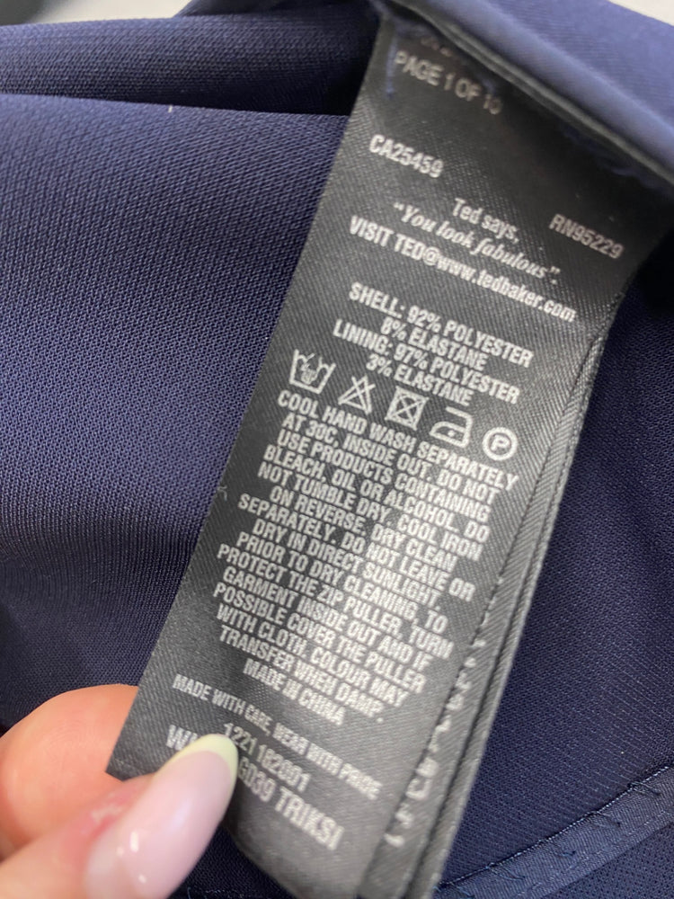 Fabulous Ted Baker Dress UK14 Navy blue BM051