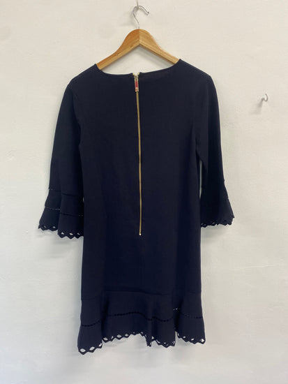 Fabulous Ted Baker Dress UK12 Navy broderie sleeve BM051