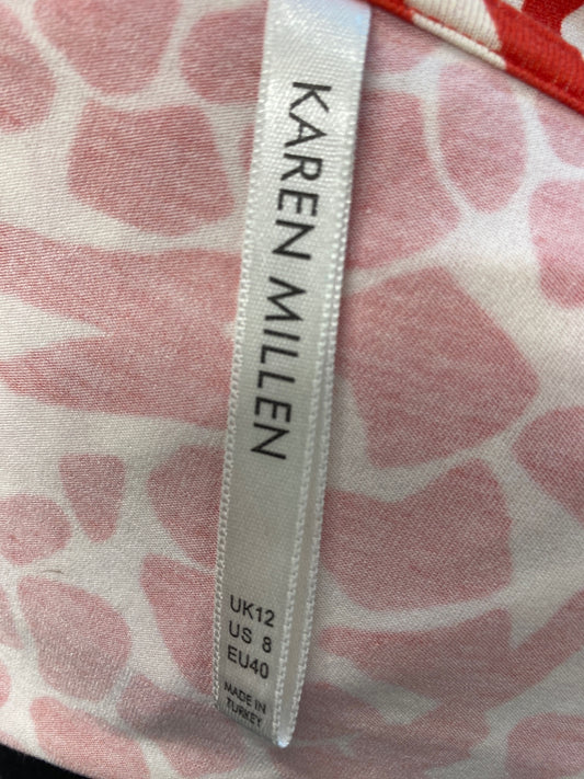 Fabulous Karen Millen Dress UK12 Red beige animal print BM051