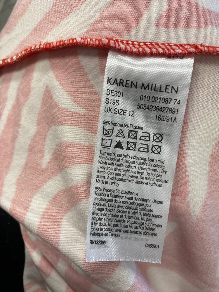 Fabulous Karen Millen Dress UK12 Red beige animal print BM051