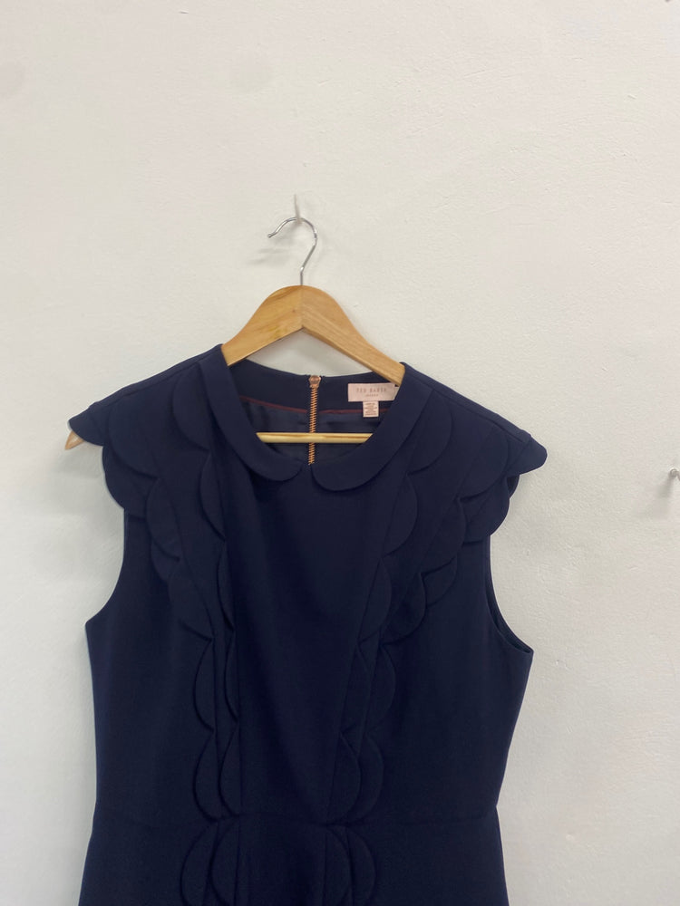 Fabulous Ted Baker Dress UK14 Navy blue BM051