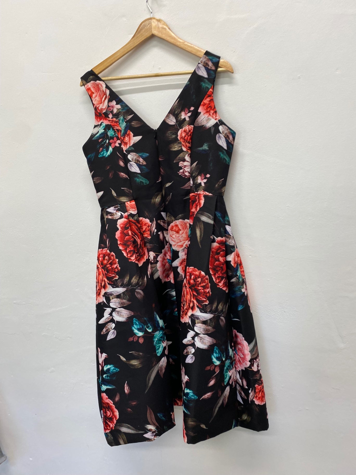 Fabulous M&S Occassion Dress UK12 Black oriental floral romantic Parties BM051