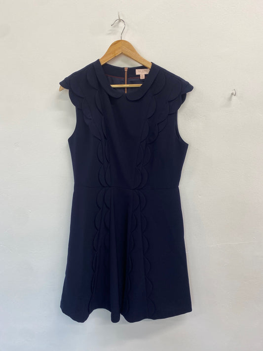 Fabulous Ted Baker Dress UK14 Navy blue BM051