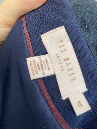 Fabulous Ted Baker Dress UK14 Navy blue BM051